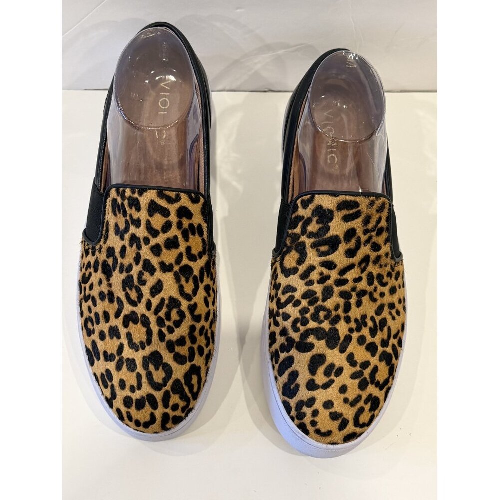Vionic Demetra leopard faux fur & leather comfort arch slip on size 9.5